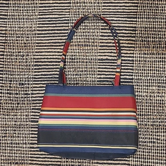 VINTAGE KATE SPADE NEW YORK RAINBOW STRIPE PURSE - Picture 4 of 9